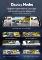 Caméra de tableau de bord 4 objectifs 4 canaux 360° pour voiture, enregistreur vidéo numérique (DVR) Carlover AI, boîte noire de voiture avec vision nocturne pour l'enregistrement vidéo