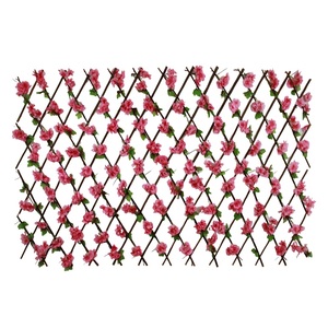 Artifical Plant Screen for Outdoor Privacy Expandable Garden Fence Privacy Screen with <strong>Artificial</strong> Willow <strong>Trellis</strong> and <strong>Flowers</strong> - Product Image 4