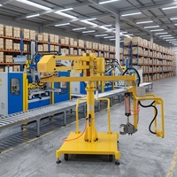 Chariot mobile industriel avec bras d'assistance pneumatique, capacité 300 kg, pour levage de bobines d'acier, modules de batterie et pièces, avec pince de positionnement de précision