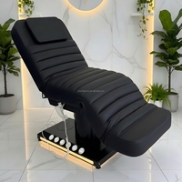 Fauteuil de beauté électrique de luxe pour salon, réglable en hauteur, table de massage moderne noire avec 3 moteurs