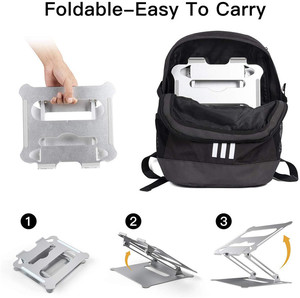 XSR Non-slip Adjustable Height Laptop <strong>Stand</strong> Folding Portable Aluminum Alloy Holder For Notebook <strong>Computer</strong> 7-15 Inch - Product Image 4