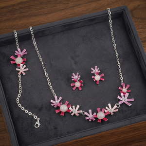 Elegante Juego de Joyería Fina Chapada en Platino y Rodio con Brazalete de Ágata, Joyería de Moda Premium para Mujer, Ideal para Regalos, Aniversarios y Fiestas - Product Image 3