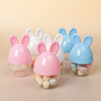 Vente chaude De Pâques Bonbons Bocal Boîte D'emballage Alimentaire Dessin Animé Mickey Tête Transparent En Plastique Bonbons Boîte Heureux Bonbons Boîte