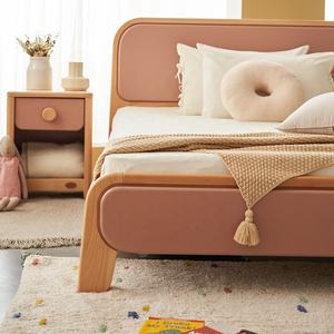 Solo B2B Boori fábrica directamente lujo diseño moderno madera maciza cama de lujo para niños tamaño completo Rosa niños niñas camas marco - Product Image 4