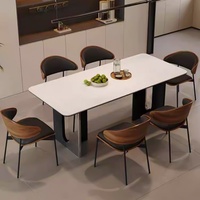WESOME Table à manger Décoration Meubles en pierre Table de cuisine moderne Table à manger en marbre