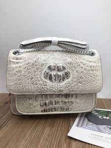 Crocodile leather crossbody bag Top handle box bag Go-to work shoulder bag Date night crossbody bag - Product Image 1