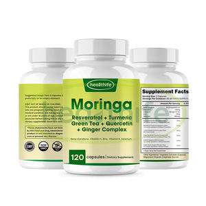 Ekstrak jahe Plus energi ekstrak teh hijau Quercetin ekstrak kunyit kapsul kompleks daun Resveratrol Moringa - Product Image 1