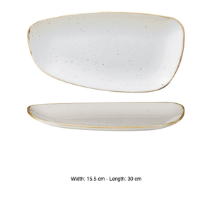 Plateau Stonecast Speckled Geo 30 × 15,5 cm Blanc Décoré à la Main Churchill - Product Image 3