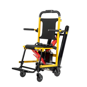 Fauteuil roulant électrique pliable jaune en acier, avec système à quatre roues et chenilles, pour personnes handicapées - Product Image 1