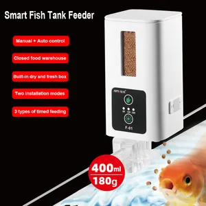 400ml Aquarium Automatic Feeder Intelligente Timing High Capacity Fishbowl Feeding For Aquariums Turtle Fish Tank Auto Feeder