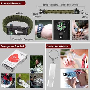 Kit di Sopravvivenza Multifunzionale PTGE per Emergenze in Natura, <span class=keywords><strong>Set</strong></span> di Attrezzi per Campeggio all'Aperto B26 - Product Image 5