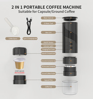 Machine à expresso portable sans fil 20 bars, rechargeable, pour le camping en plein air, les voyages, mini cafetière pour café en poudre et capsules