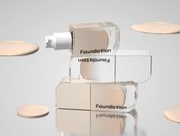 Flacon en verre pour fond de teint liquide personnalisé de 50 ml de qualité supérieure avec estampage à chaud et finition dorée de luxe, pulvérisateur de scellement