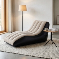 Fauteuil gonflable ergonomique en PVC en forme de S, double usage intérieur/extérieur, imperméable, épaissi, résistant à l'usure, chaise longue, canapé gonflable