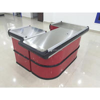 Ensembles de stands de magasin en acier et en bois personnalisables, comptoir de caisse de supermarché, comptoir de caisse, table de caissier pour utilisation en magasin de détail