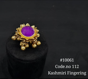 Kashmiri <b>Ring</b> Style Kashmiri Fingering Magic Stone Accessories Gold Plated Premium Jewelry Making Decorative <b>Craft</b> Components - Product Image 5