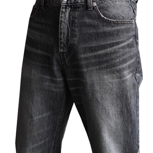 Großhandel <span class=keywords><strong>Lack</strong></span>- und Grau-Verwaschene Klassische Straight-Leg-Jeans für Herren Leicht Ausgestellte Verblasste Gewaschene High-Waist-Jeans für Männer - Product Image 4