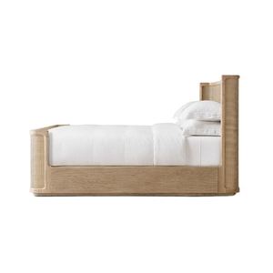 Cama Moderna de Madera Maciza de Roble y Ratán, Duradera, Tamaño King - Product Image 2