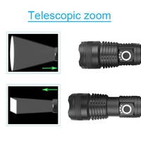 Lampe de poche tactique à zoom à mise au point réglable haute puissance P50 torche rechargeable lampe de poche LED 2000LM lampe de poche tactique portable