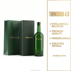 Coffret de spiritueux <span class=keywords><strong>vert</strong></span> forêt professionnel avec sac fourre-tout assorti, logo estampé à chaud or, emballage de vin 750 ml - Product Image 1