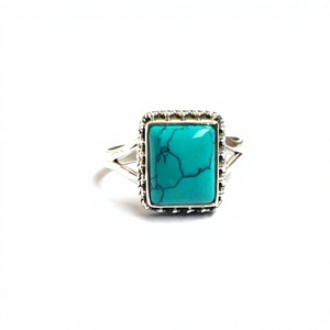 Anillo de Plata de Ley 925 con Amatista y Engaste de Bisel, Estilo Bohemia Personalizado, Anillo Unisex/para Mujer - Product Image 2