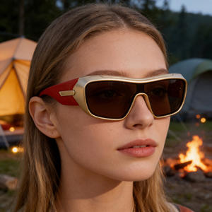 Lunettes de soleil de sport LH314, monture en plastique noir et métal, verres PC anti-UV400, coupe-vent, pour cyclisme en extérieur - Product Image 4