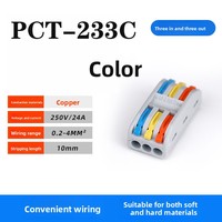 Connecteur de lampe automobile, terminal de câble souple et rigide, type enfichable, répartiteur codé par couleur, connexion rapide, matériau PC, 220V pour