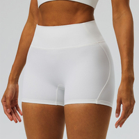 Shorts de sport athlétiques pour femmes, taille haute, effet push-up, respirants, séchage rapide, double brossage, en Spandex/Nylon, pour le jogging et le yoga