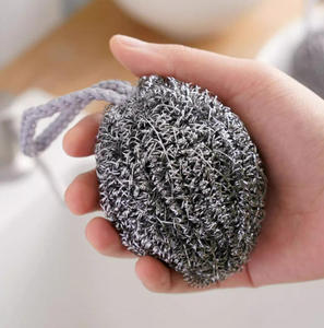 Brosse de nettoyage de vaisselle bon marché en acier inoxydable épurateurs de cuisine épurateur de fil de pot récureur boule de nettoyage nettoyage - Product Image 5