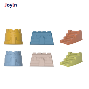 Ensemble de 5 jouets de plage en silicone avec seau et moules de château, pelle, pour enfants, jeu de construction de sable d'été en bord de mer - Product Image 5