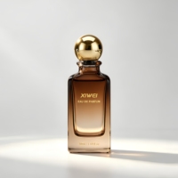 Lot de flacons en verre personnalisés de 50 ml pour Eau de Parfum, vides et rechargeables, atomiseur de parfum marron avec bouchon à vis et impression sérigraphiée