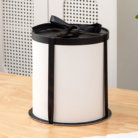 Boîte en plastique d'emballage de gâteau de cercle blanc de couverture noire durable de prix usine