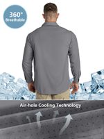 Chemise homme personnalisée UPF 50 en Spandex/Nylon, imprimée par sublimation, respirante, séchage rapide, antibactérienne, coupe ample, manches longues, pour activités de plein air