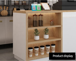 Mostrador <span class=keywords><strong>de</strong></span> Recepción <span class=keywords><strong>para</strong></span> Cafetería, Tienda <span class=keywords><strong>de</strong></span> Mascotas o Pastelería, con Frente Blanco y Vitrina <span class=keywords><strong>de</strong></span> Vidrio - Product Image 6