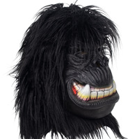 Masque en latex réaliste pour la tête, masques d'animaux gorille singe, masque en latex pour la tête d'animal, costume de gorille en latex pour Halloween