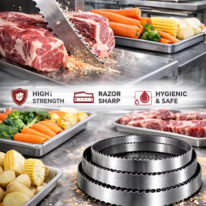 Food Grade Good Quality Alloy Carbon Food Cutting Bandsaw Meat <b>Bone</b> Sawing Hardened Teeth Band <b>Saw</b> Blades Multi Use - Product Image 1