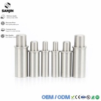 Pin Pegas, Plunger Pegas, Baja Anti Karat 304, Ujung Bola, Berbahu, Berlubang, Tipe Pendek, Diameter Badan 2-6mm, Ukuran Sesuai Pesanan