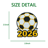 Patch brodé à paillettes, dernière collection 2026, patchs de football scintillants, patchs sportifs brodés personnalisés thermocollants pour vestes