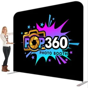 Custom 8x8ft Tension Fabric Display Single Sided Pillow Case Backdrop Banner Event Booth Tension Fabric Backdrop