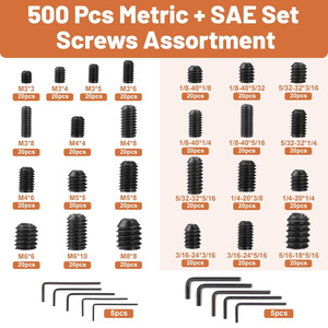 Cross Border 500pcs Black High Strength Recessed Hex Socket Head Screw Set Inch Standard Thread Grade A Level 12.9 Box - Product Image 2