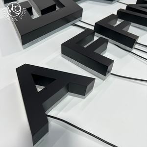 Insegne Luminose LED Personalizzate con Retroilluminazione Nera, Logo 3D in Metallo <span class=keywords><strong>per</strong></span> Uffici, Aziende e Negozi - Product Image 5