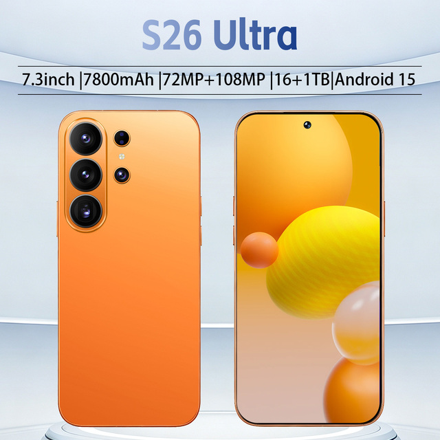 S26Ultra Multi LTE Bands 5G Smartphone 16+1TB Expandable TF Card GPS Navigation Large Battery 108MP Camera Cheap Bulk Cell Phone