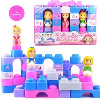 Jouet éducatif pour enfants, blocs de construction en plastique à grandes particules, animaux, sac de rangement, sac à dos, assemblage pour la maternelle