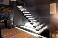 Escalier en spirale traditionnel flottant ACE pour toute la maison, moderne et personnalisé, en métal/bois/verre, fabriqué en Chine, Guangdong