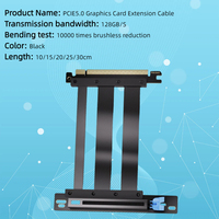Câble Riser PCIE 5.0 à Angle Droit TISHRIC 10~100 cm pour GPU Gen 5 Montage Vertical X16 Vitesse 128 Go/s Compatible PCIe 4.0