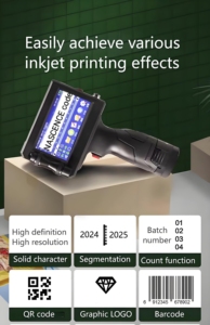 Impresora de Etiquetas de Inyección de Tinta Portátil de Alta Calidad con Cabezal de Impresión Ricoh de 12.7 mm, Mini Impresora de Mano con Pantalla Táctil, Alimentada por Batería, Semiautomática, TIJ - Product Image 4