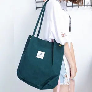 Shoulder Bag Cotton Hot Sale In Stock Custom High Quality Pouch Fashion Shoulder Cotton Corduroy Tote Bag With Handle