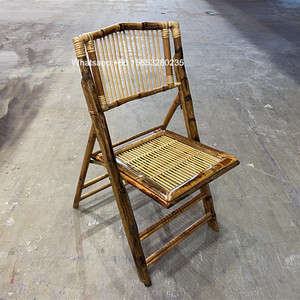 Silla plegable de bambú de gran oferta con cojín extraíble Silla plegable de banquete de bambú en color natural - Product Image 1