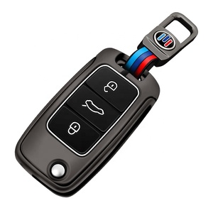 Vente en gros de coques de clés de <span class=keywords><strong>voiture</strong></span> en métal gris, accessoires haut de gamme pour voitures - Product Image 1