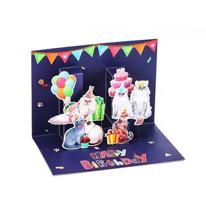 Latest Design Cat 3D Pop Up Happy Birthday Cards Birthday Kitty Moggy Mouser Kitten Pussycat Pop Up Cards